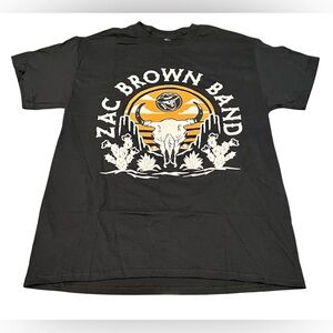 Zac Brown Band Tshirt Medium Black Steer Skull Desert Western Country Music NWOT